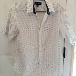 Beverly Hills Polo Club White and Black Dotted Shirt